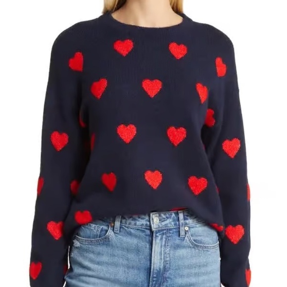Caslon Sweaters - Caslon Heart Cozy Crewneck Sweater – Size XS
